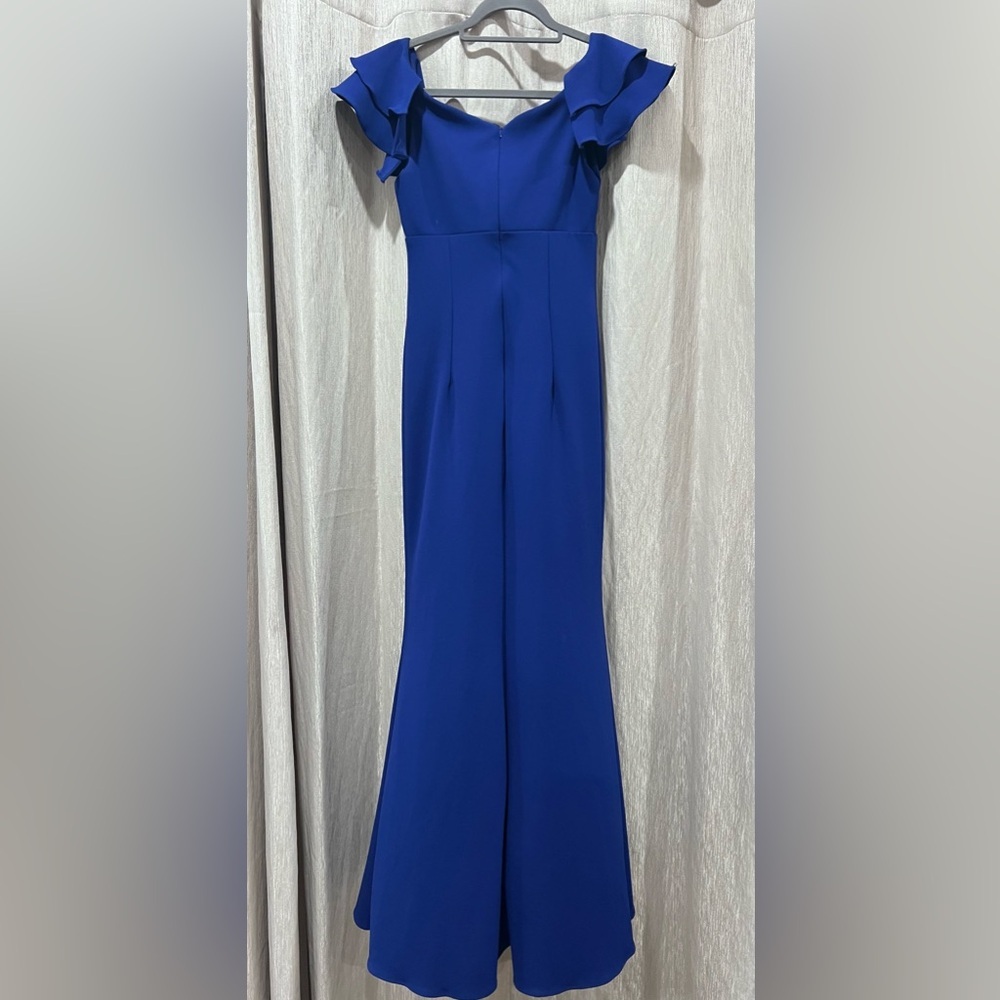 Betsy & Adam Royal Blue Evening Gown - Picture 3 of 4